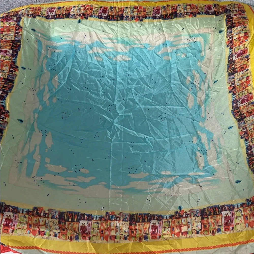 JOHNNY WAS SCARF 💯 SILK Vibrant Floral scarf. Brand New, Measurements: 44" x 44" - Picture 3 of 11